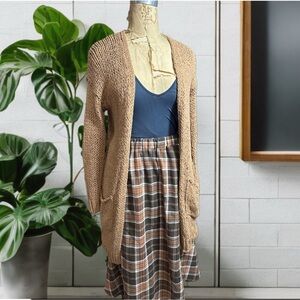 FREE PEOPLE Tan Knit Cardigan
